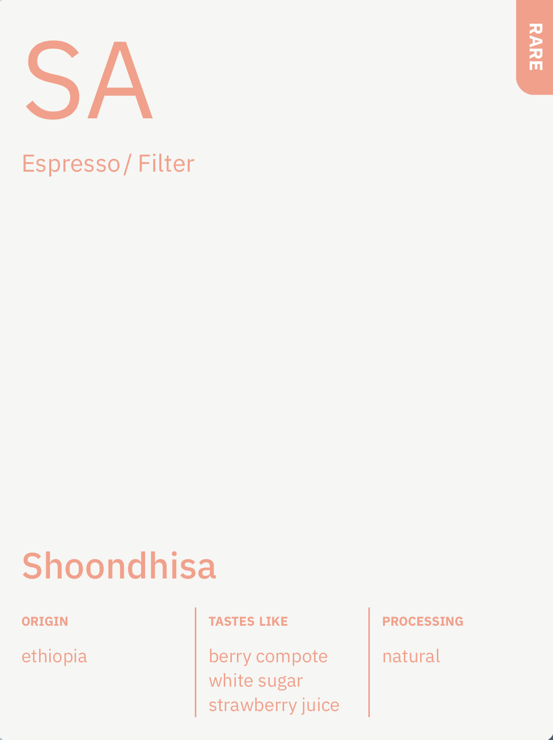Shoondhisa- Ethiopia, Manhattan Coffee | 250g
