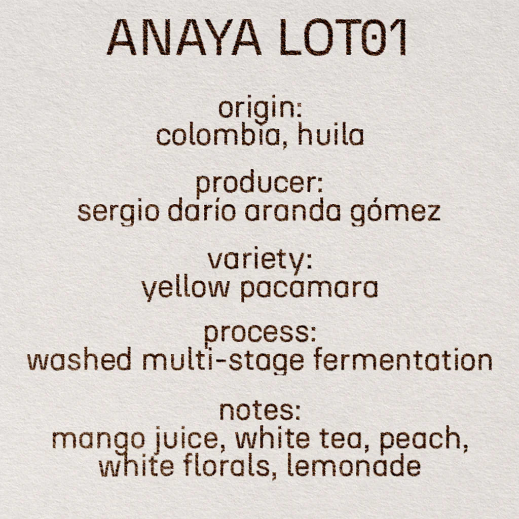 ANAYA LOT01 - Colombia, Still | 200g