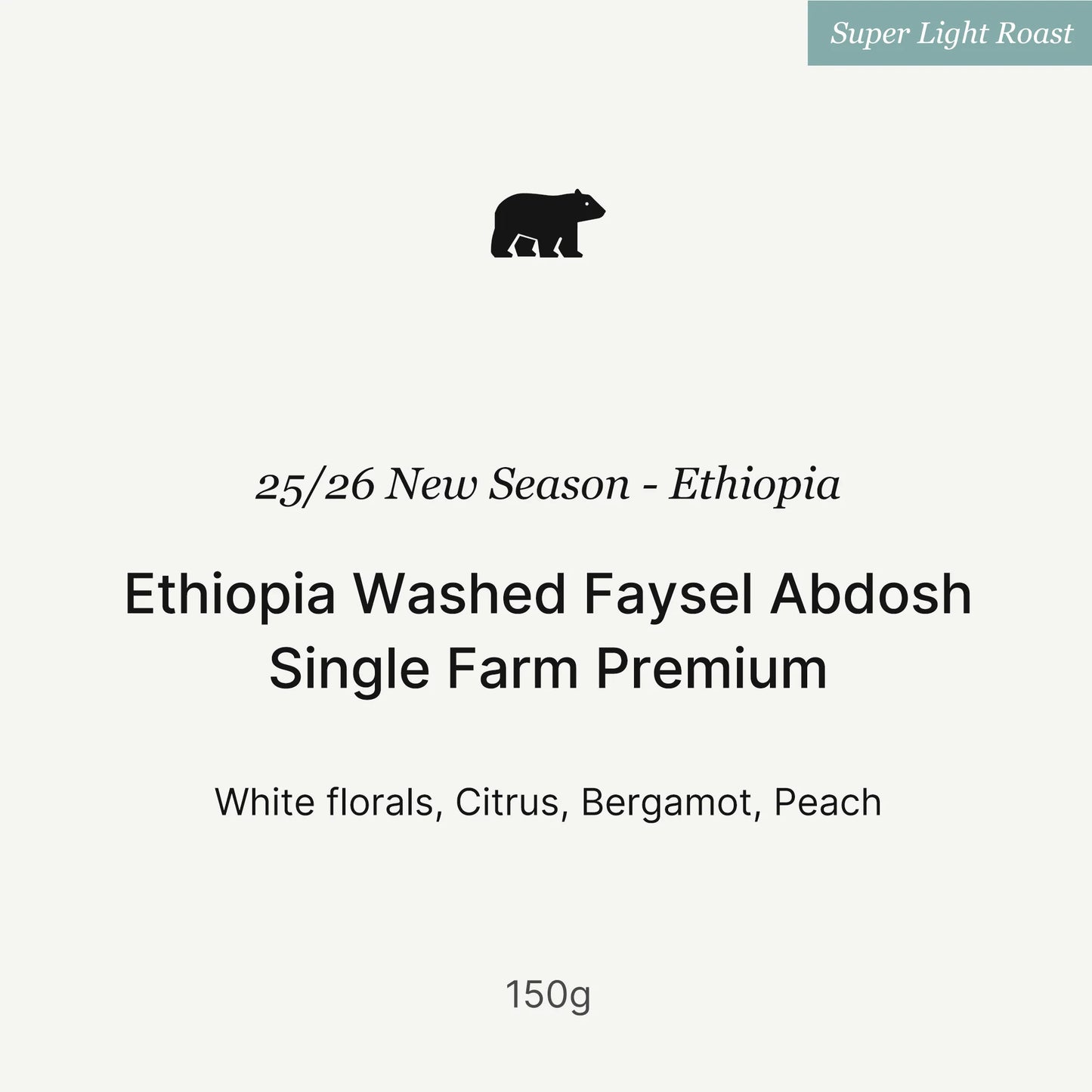 Ethiopia Washed Faysel Abdosh Single Farm Premium 25/26, Big Sur | 150g