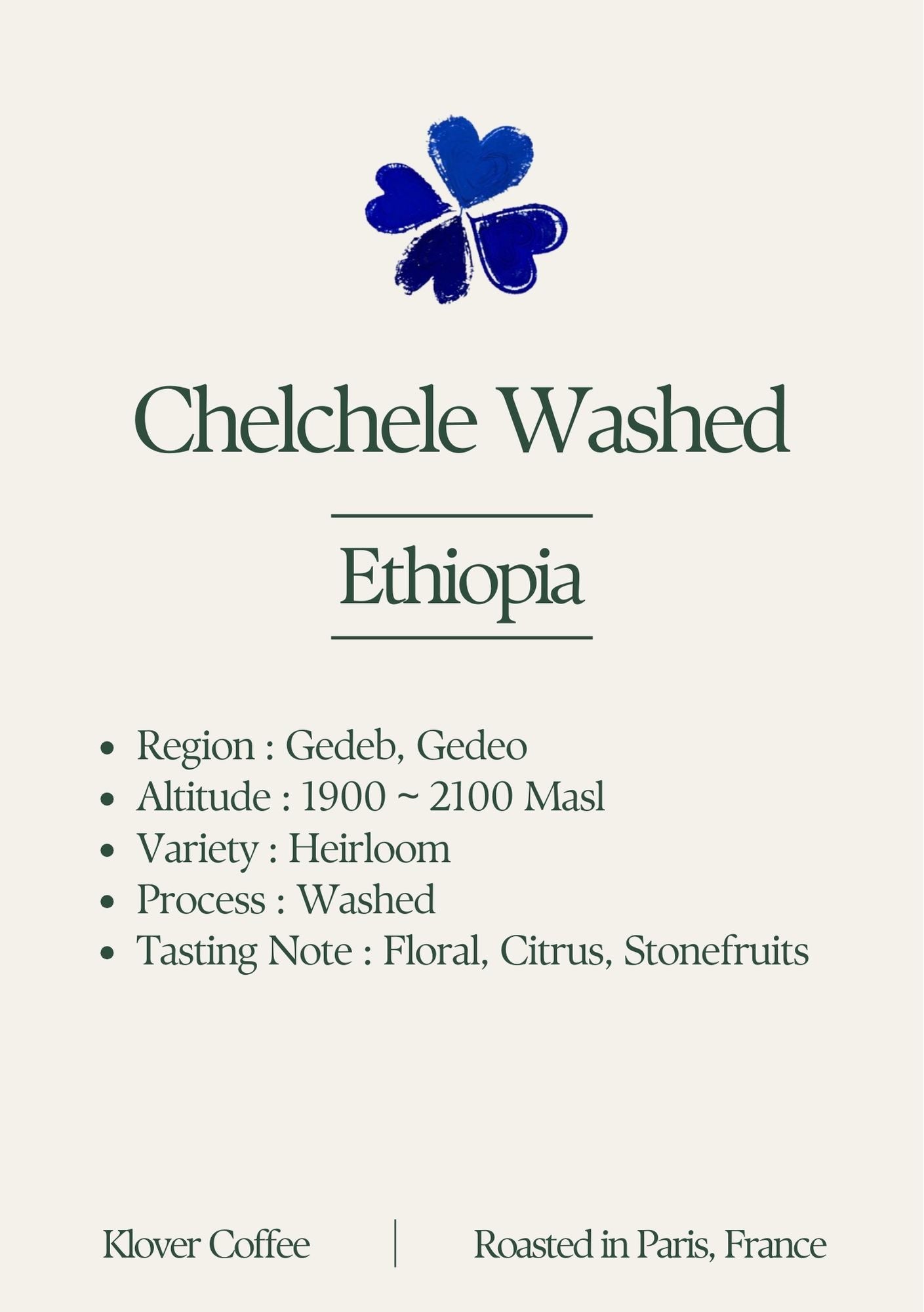 Chelchele washed - Ethiopia, Klover Coffee | 250g