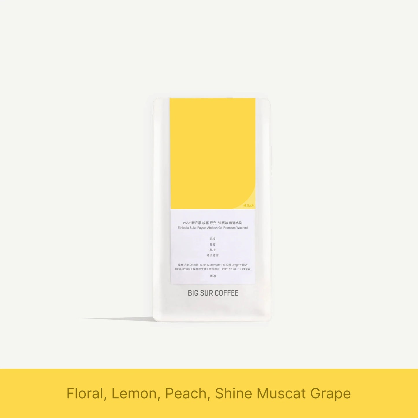 Ethiopia Suke Faysel Abdosh G1 Premium Washed 25/26, Big Sur | 150g