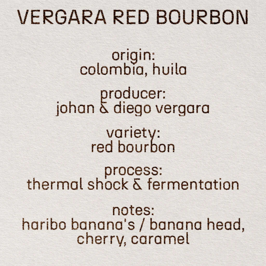 Vergara red bourbon - Colombia , Still | 100g