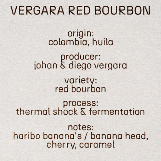 Vergara red bourbon - Colombia , Still | 100g