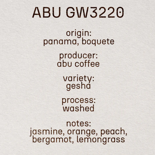 Abu GW3220 - Panama, Still | 100g