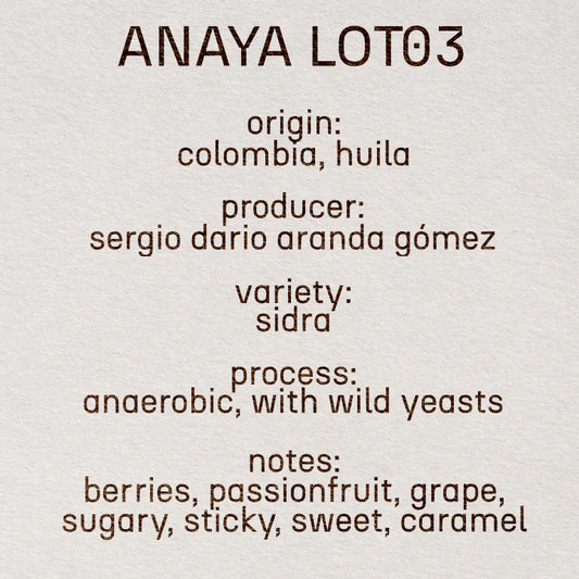 ANAYA LOT 03- Colombia, Still | 100g