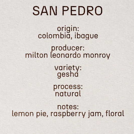 San Pedro N - Colombia, Still | 100g